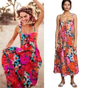 Mara Hoffman Mei Floral Lace Up Maxi Dress